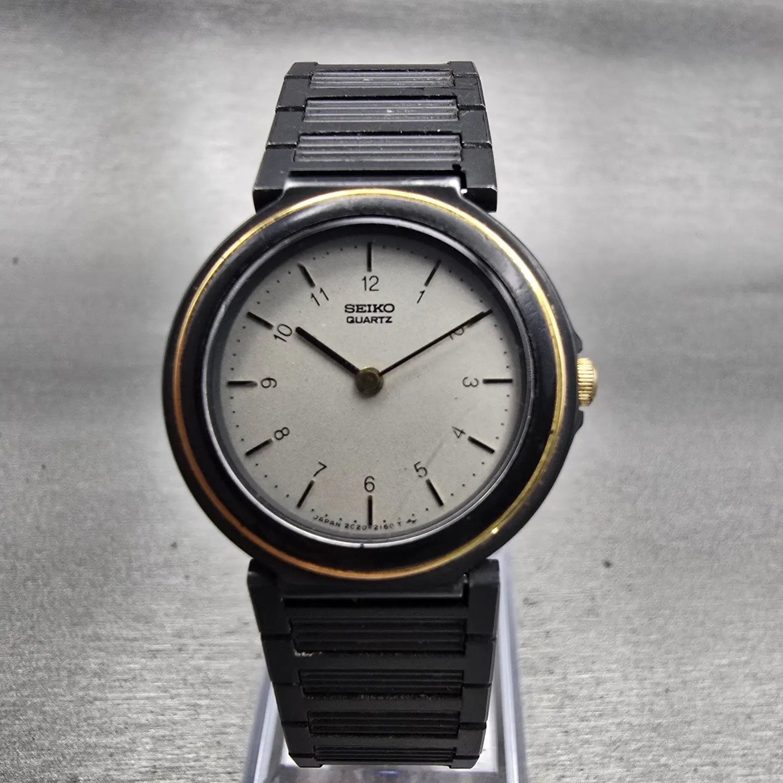 Seiko Watch Women 25mm Silver Dial Two Tone Round 2C20-0260 New Battery Vintage0