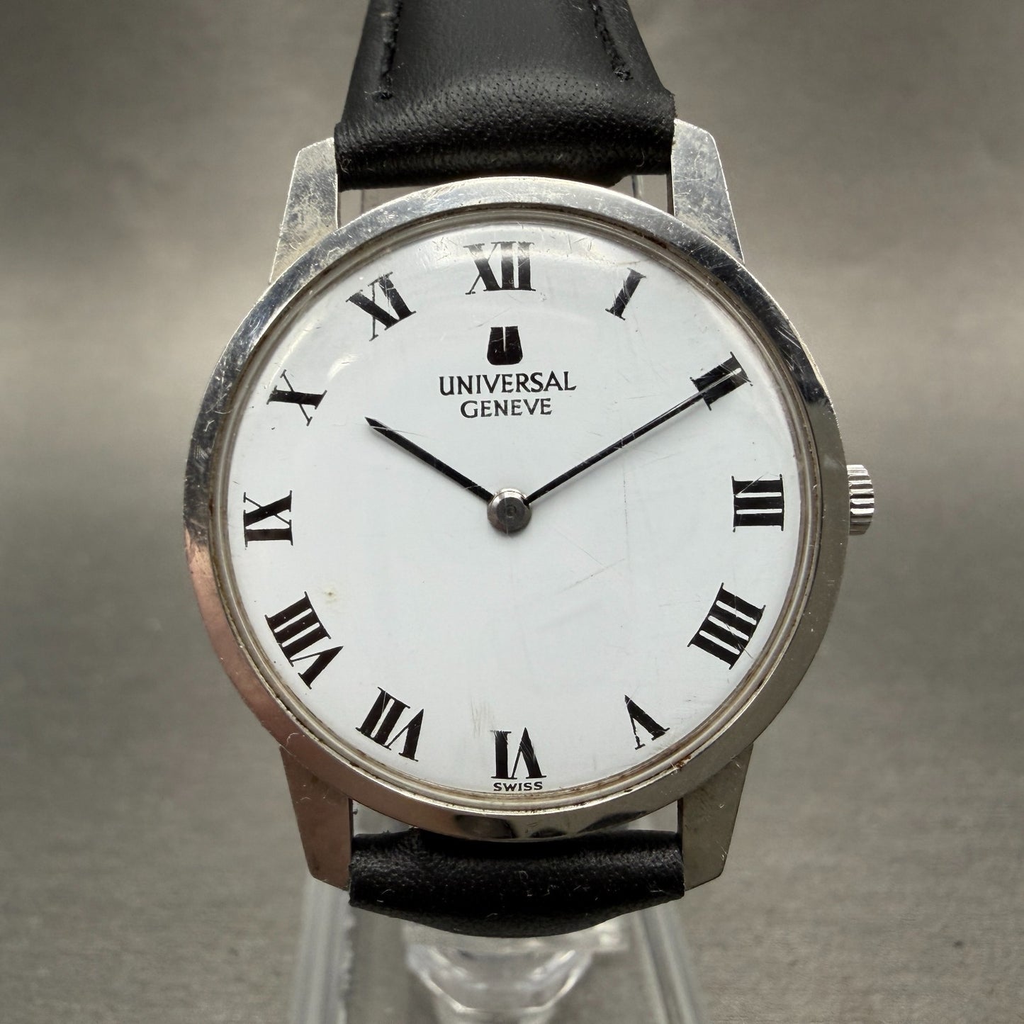 Universal Geneve Watch Men 31mm White Dial Steel Manual Wind 842101 Runs VTG0