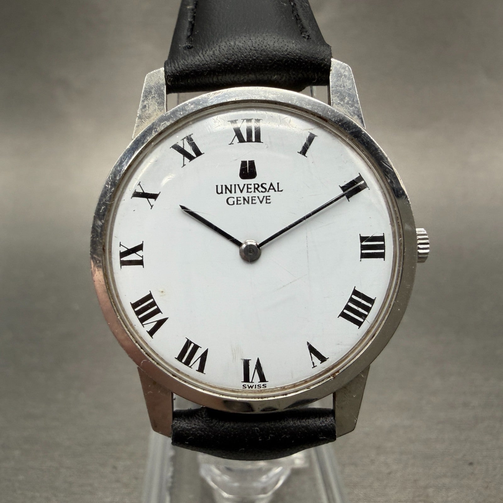 Universal Geneve Watch Men 31mm White Dial Steel Manual Wind 842101 Runs VTG0