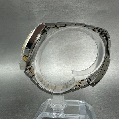 Seiko Pulsar Watch Men 36mm Champagne Dial Two Tone Daydate Y513-8259 NewBattery6