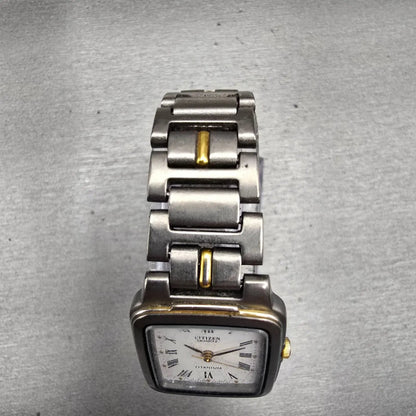 Citizen Tank Watch Women 22mm White Dial Titanium Rectangle 5431-F42341 New Batt4