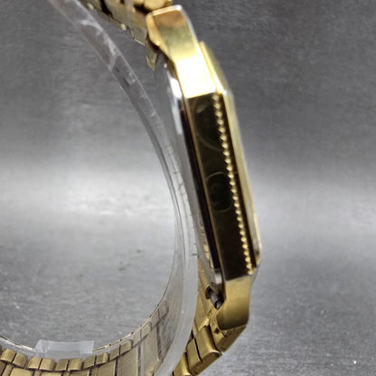 Bulova Tank Watch Men 29mm Silver Dial Gold Tone Date Octagon 92B29 PARTS VTG4
