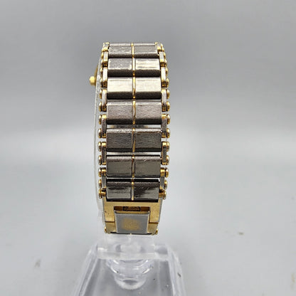 Vintage Seiko Watch Women Two Tone Gray Dial 24mm Round 2P20-001H New Battery