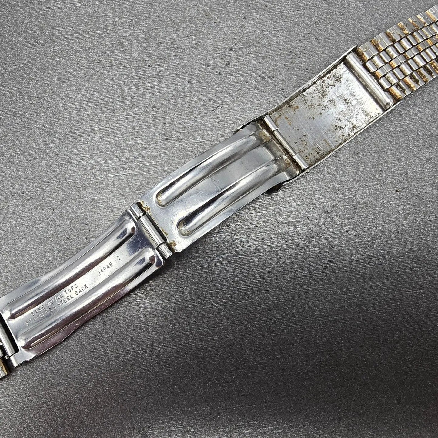 Seiko SQ Bracelet 19mm Stainless Steel Two Tone Tri Folding Clasp READ!!!! Z-06716