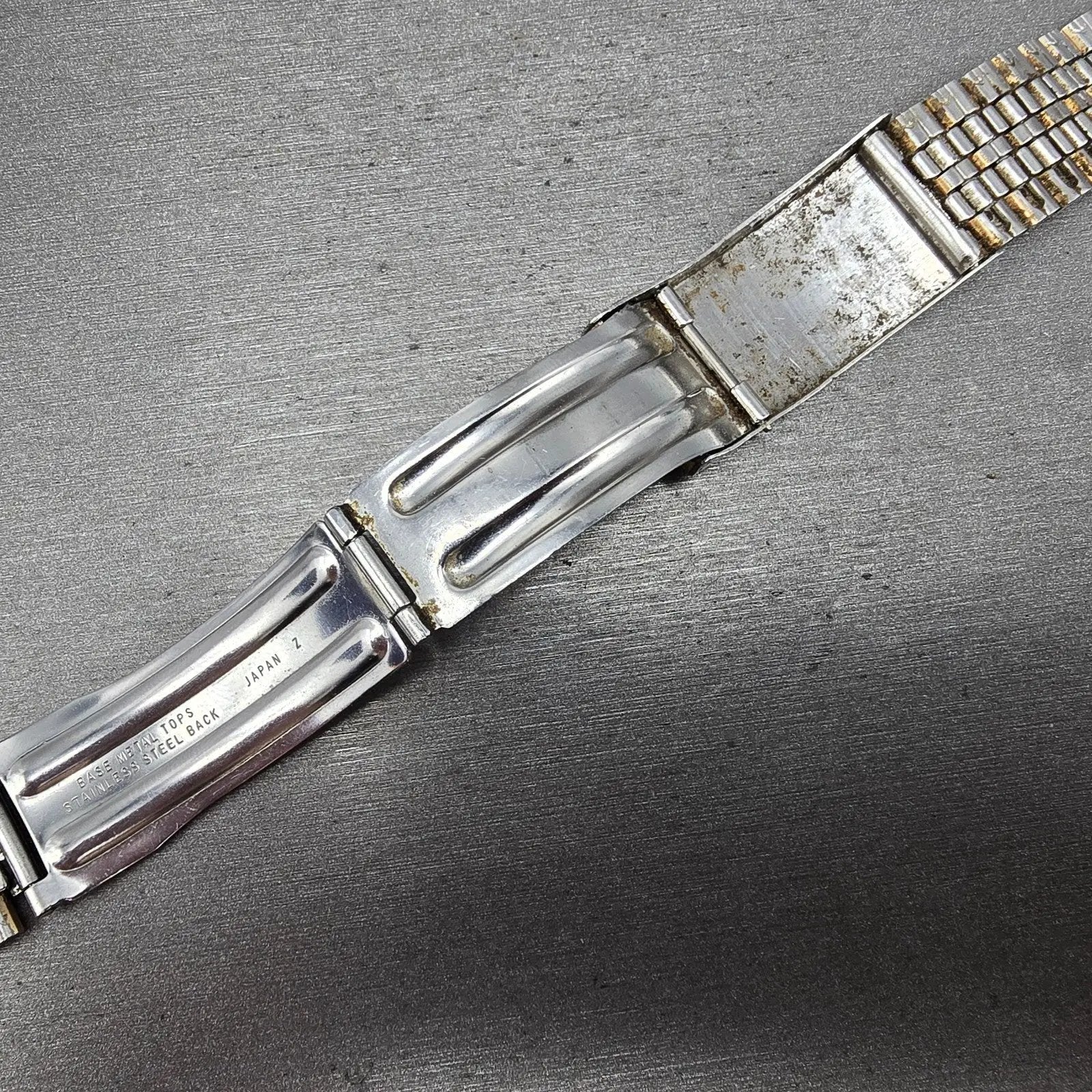 Seiko SQ Bracelet 19mm Stainless Steel Two Tone Tri Folding Clasp READ!!!! Z-06716