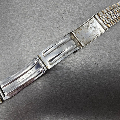 Seiko SQ Bracelet 19mm Stainless Steel Two Tone Tri Folding Clasp READ!!!! Z-06716