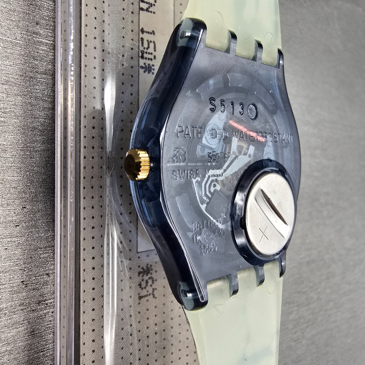 Swatch Black Sheep Watch Men 34mm Blue Dial Blue Case GN150 New Battery NOS12