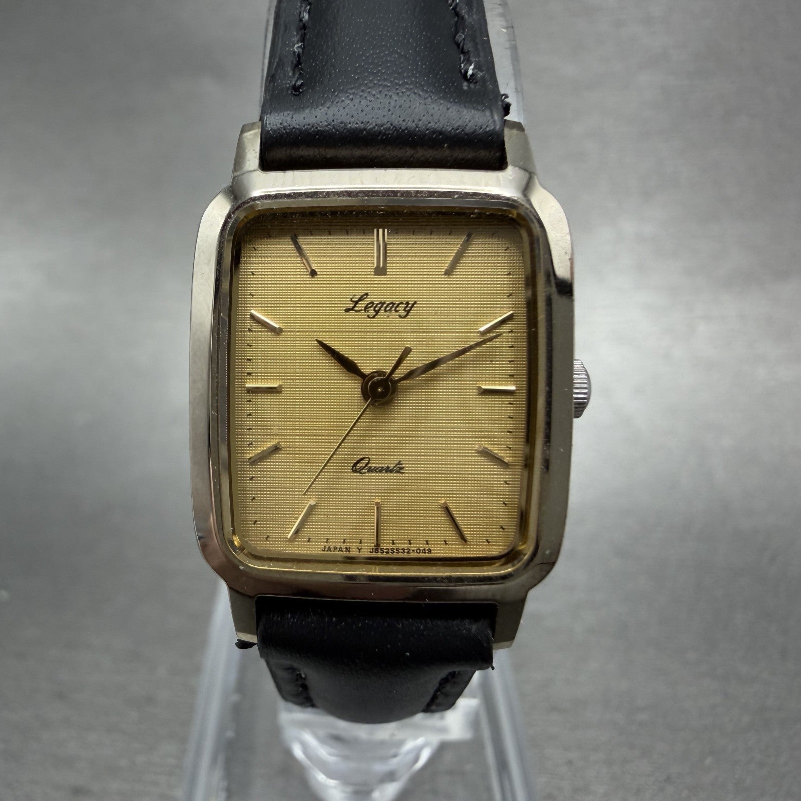 Orient Legacy Tank Watch Women 18mm Gold Dial Gold Tone Rectangle New Battery0