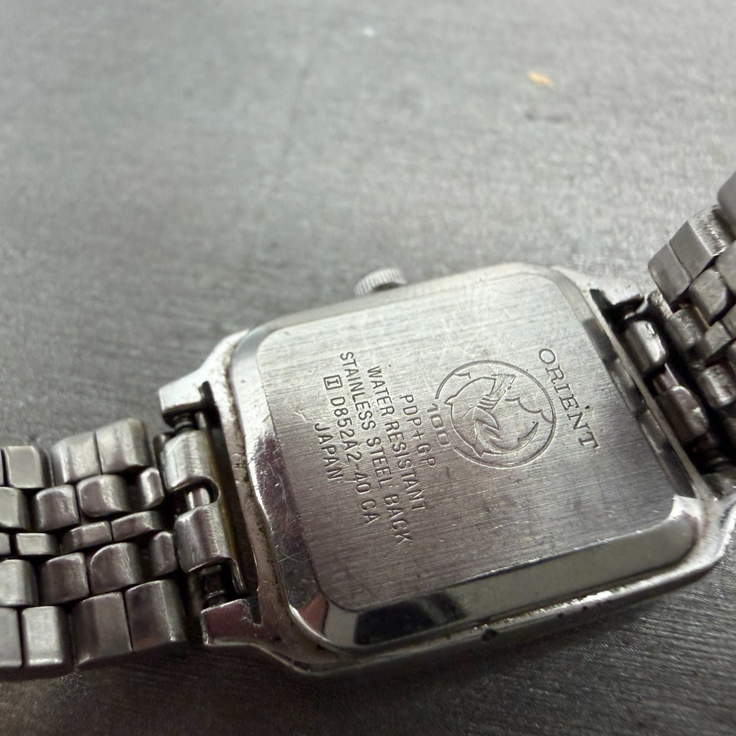 Orient Cygnus Swimmer Watch Women 19mm Black Dial Silver Tone Rectangle New batt9