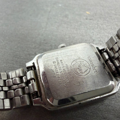 Orient Cygnus Swimmer Watch Women 19mm Black Dial Silver Tone Rectangle New batt9