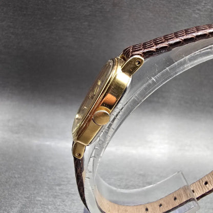 Seiko Watch Women 15mm Champagne Dial Gold Tone Rectangle 1320-5539 New Battery2