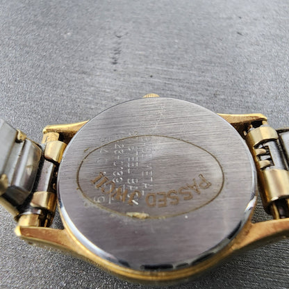 Seiko SQ Watch Women 22mm Champagne Dial Gold Tone Daydate 2a230139 New Battery9