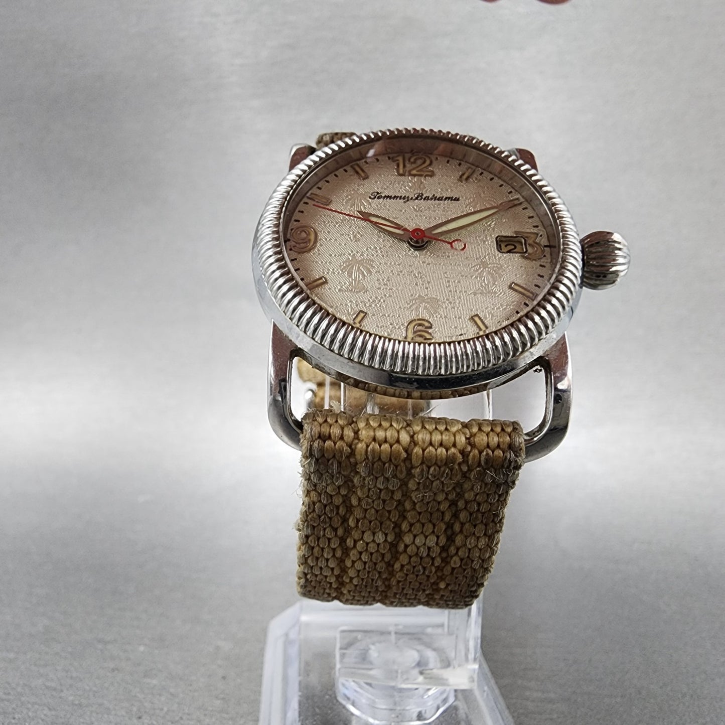 Tommy Bahama Watch Women 33mm Silver Dial Silver Tone Date TB2017 A126 PARTS6