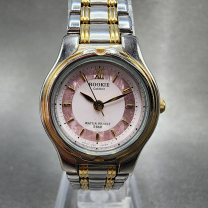 Casio Rookie Watch Women 24mm Pink Dial Two Tone Round RKM612 New Battery0