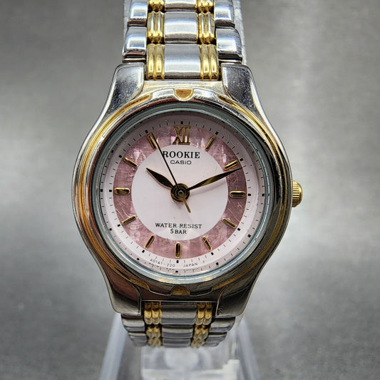 Casio Rookie Watch Women 24mm Pink Dial Two Tone Round RKM612 New Battery0