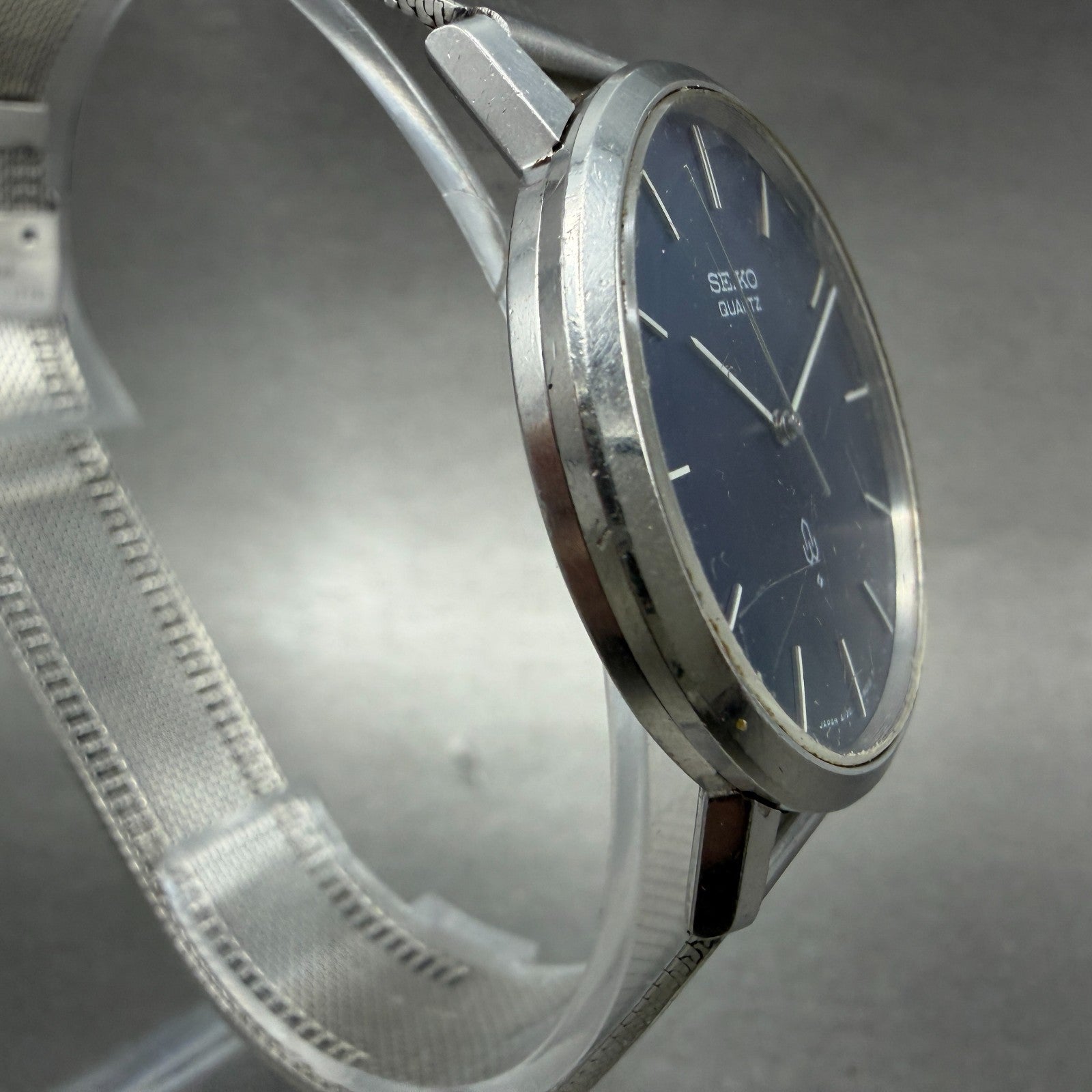 Seiko Watch Men 34mm Blue Dial Silver Tone Round 4120-9010 New Battery Vintage3