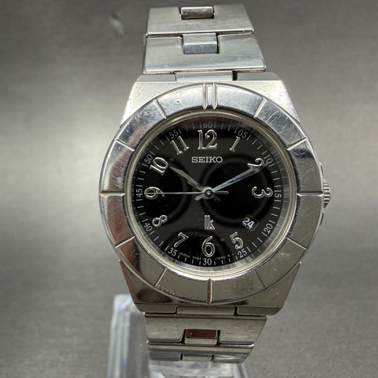 Seiko Watch Women 28mm Black Dial Silver Tone Date 7N82-0620  Lukia  New Batt TH0
