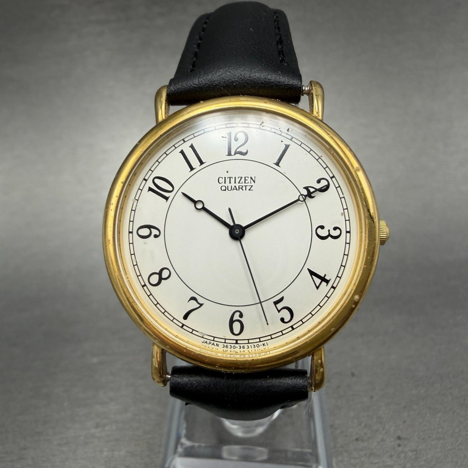 Citizen CQ Watch Men 32mm Silver Dial Gold Tone Round 3630-360788 New Battery0