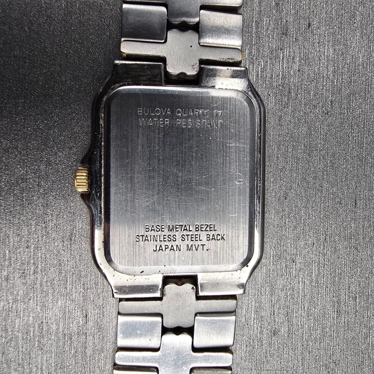 Bulova Watch Men 26mm White Dial Two Tone Date Rectangle 98B71 New Battery10