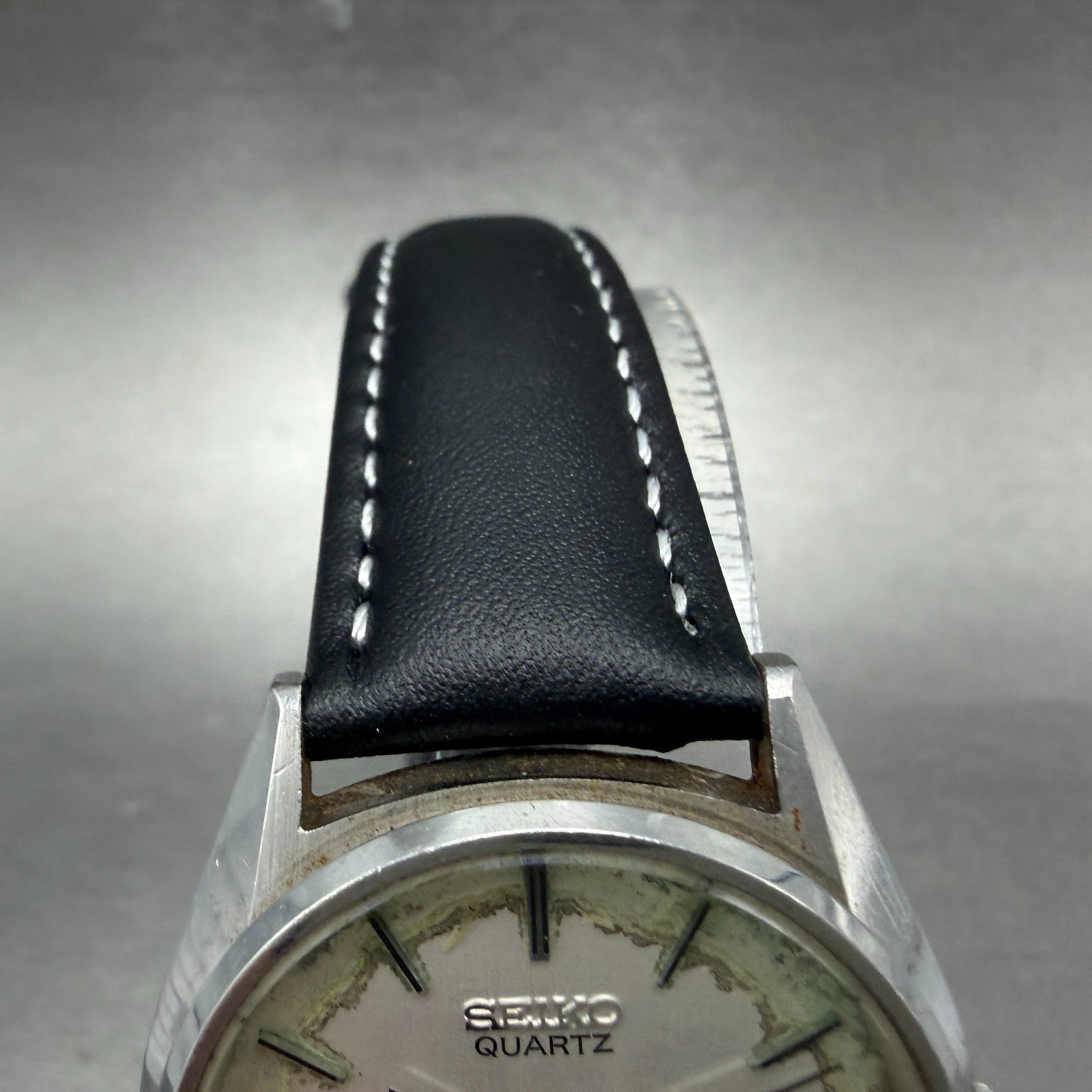 Seiko Type II Watch Men 34mm Silver Dial Silver Tone Date 7122-7020 New Battery34