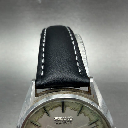 Seiko Type II Watch Men 34mm Silver Dial Silver Tone Date 7122-7020 New Battery34