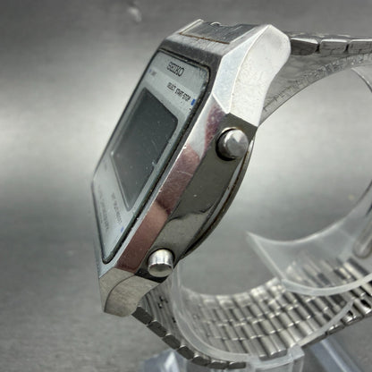 Seiko Digital Watch Men 33mm LCD Silver Tone Alarm Chrono A914-5A09 PARTS3