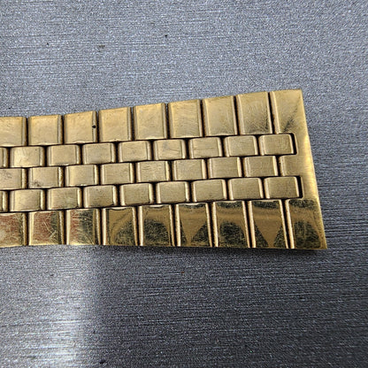 Bulova Accutron Watch Band 19mm Gold Tone Stainless Steel MISSING ONE END LINK7