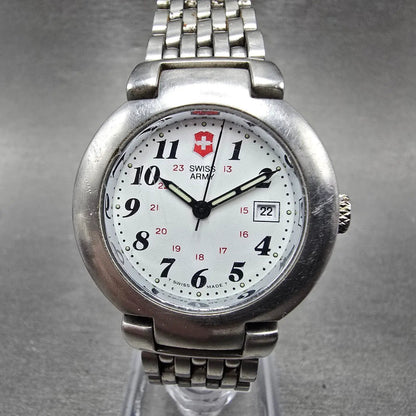 Victorinox Swiss Army Cavalry Watch Women 31mm White Dial Steel Date PARTS NED0