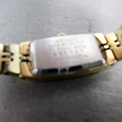 Seiko Tank Watch Women 13mm Champagne Dial Gold Tone 13205229 New Battery9