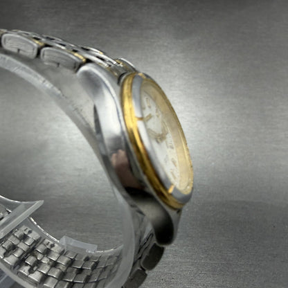 Seiko SQ 50 Watch Women 26mm White Dial Two Tone Date 7N82-0530 New Battery3