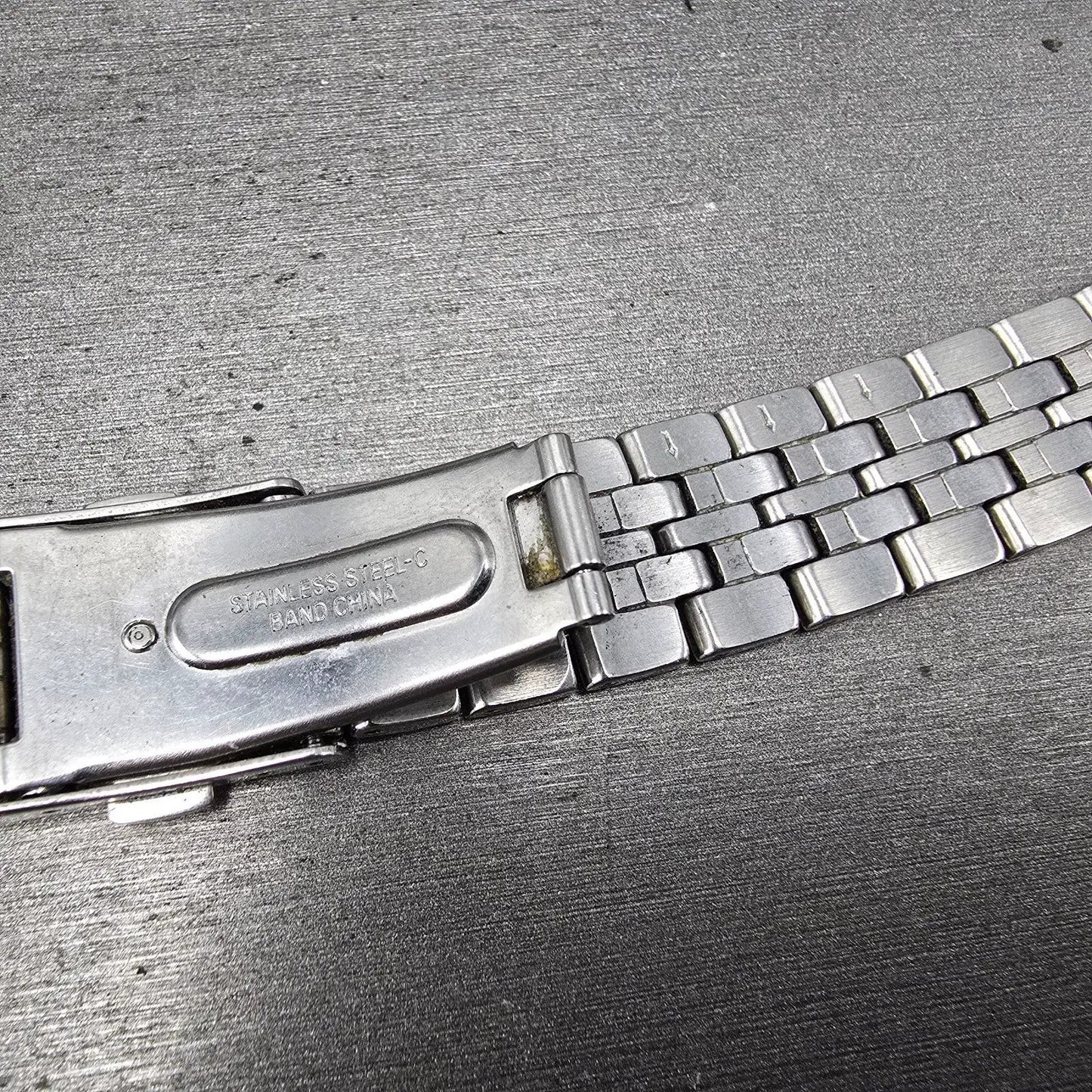Seiko Bracelet 18mm Stainless Steel Two Tone Tri Folding Clasp VTG Japan 4A4K2C114