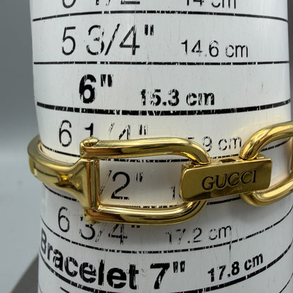 Gucci 1500L Tank Watch Women 12mm Black Dial Gold Rectangle Bangle New battery A10