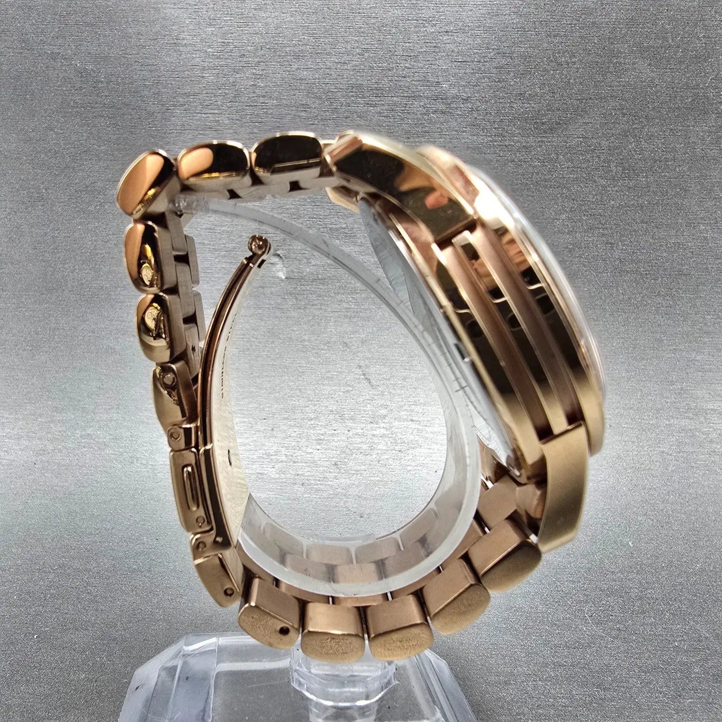 Michael Kors Runway Watch Women 45mm Pink Dial Rose Gold Tone MK-5661 NewBattery8