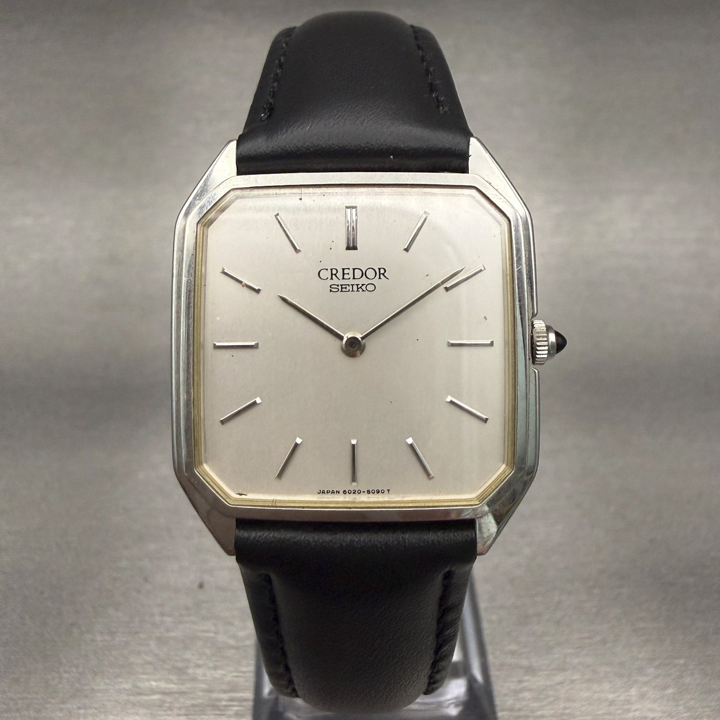 Seiko Credor Watch Men 28mm Silver Dial Silver Tone Octagon 6020-5090 New Batt0