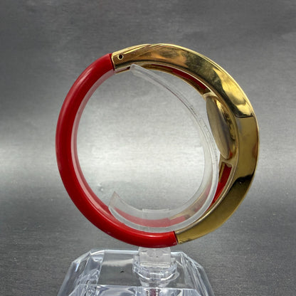 Lucerne bangle Watch Women 18mm Red Dial Gold Tone Oval Manual  Wind Runs VTG8