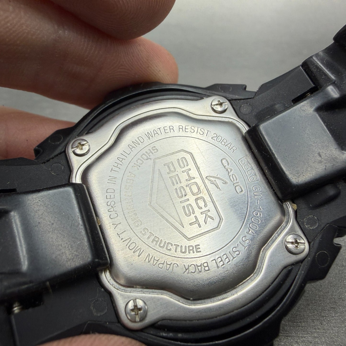 Casio G-Shock GW-1500A Watch Men 48mm Analog Digital Black BROKEN BAND Runs9