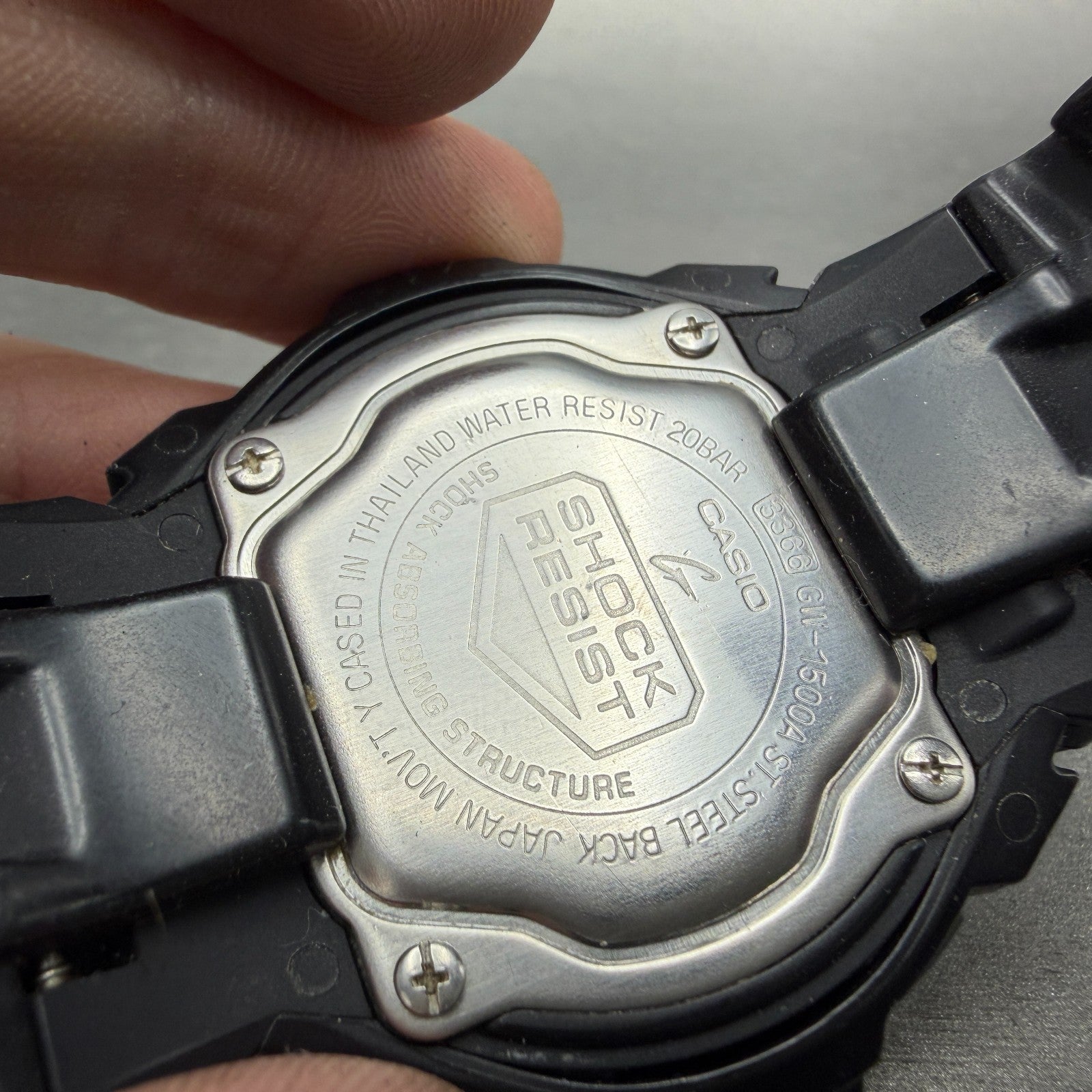 Casio G-Shock GW-1500A Watch Men 48mm Analog Digital Black BROKEN BAND Runs9