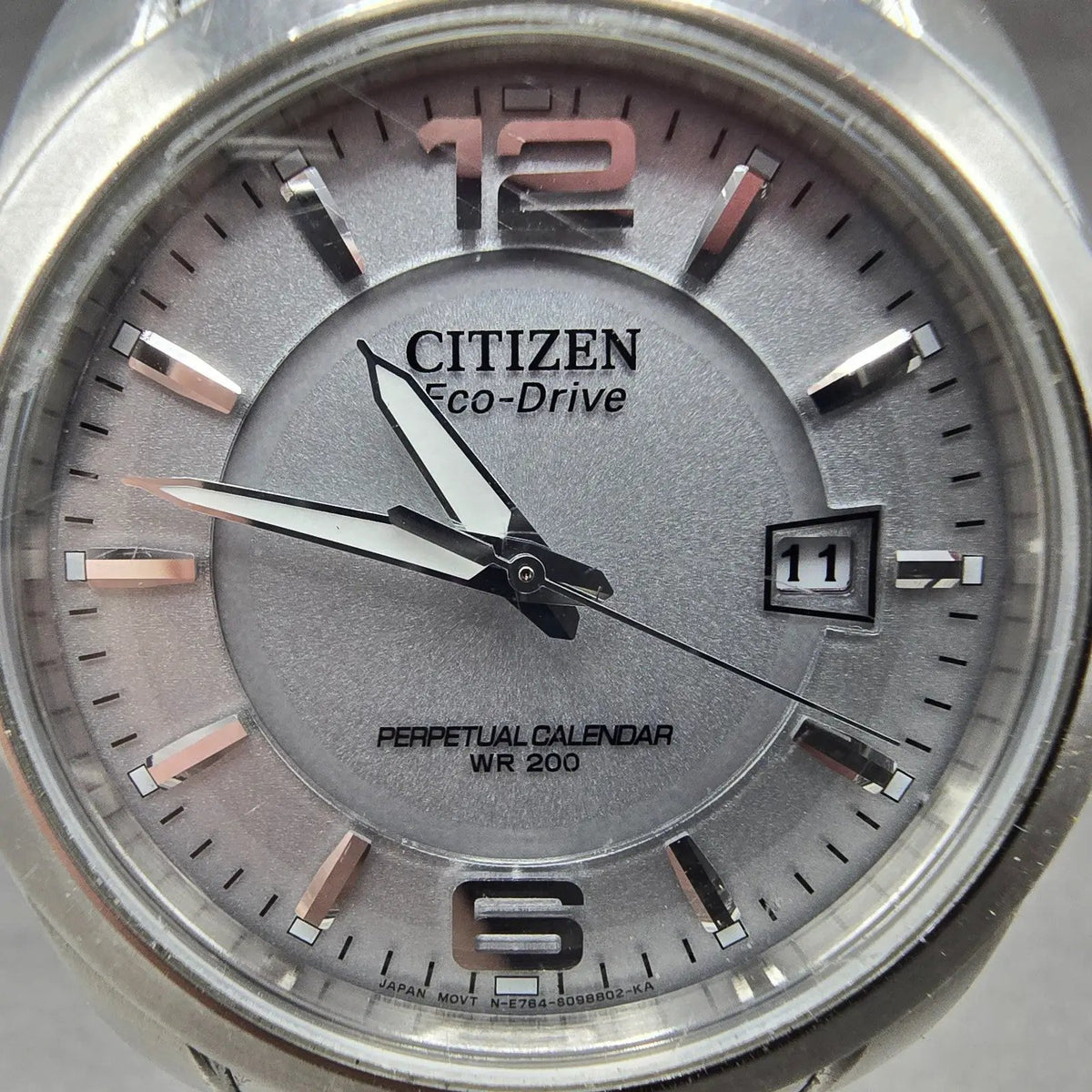 Citizen Eco-Drive Watch Men 40mm Gray Dial Steel Perpetual Calendar BL1220-56A1