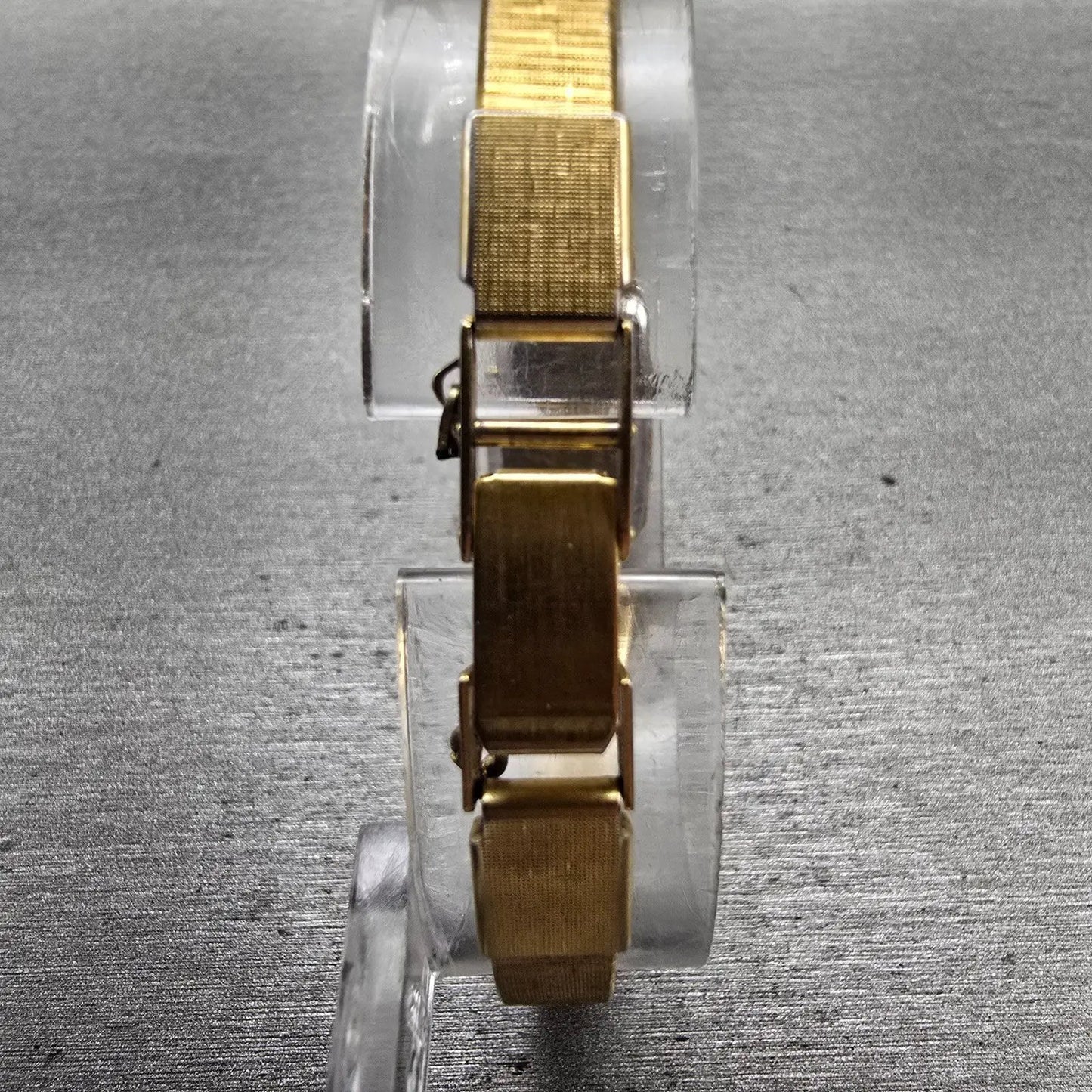 Seiko Watch Women 13mm Gold Dial Gold Tone Rectangle 1320-5770 New Battery VTG7