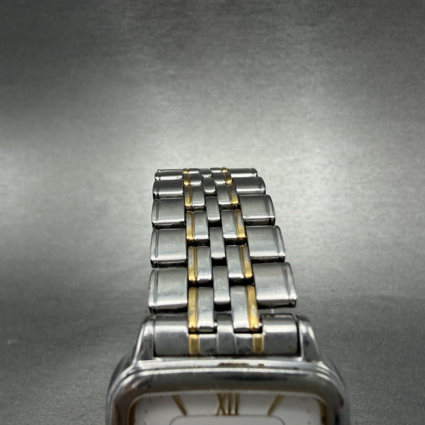 Seiko Spirit Tank Watch Men 28mm White Dial two Tone 7n01-5210 New Battery AL4