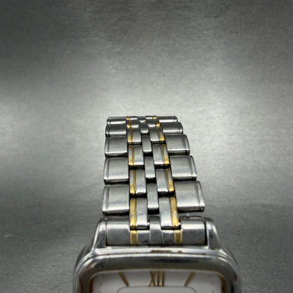 Seiko Spirit Tank Watch Men 28mm White Dial two Tone 7n01-5210 New Battery AL4