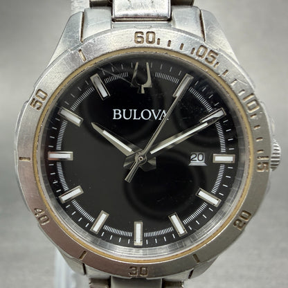 Bulova Dive Watch Women 30mm Black Dial Silver Tone Date 96M161 New Battery1