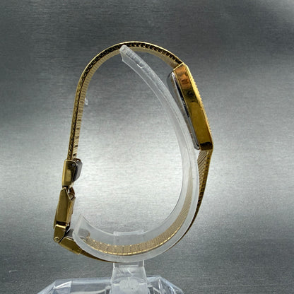 Seiko Tank Watch Women 13mm Brown Dial Gold Tone Oval 1320-5279 New Battery8