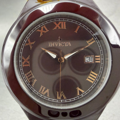 Invicta Watch Men 43mm Brown Dial Brown Ceramic Case Date Round  14580 New batt1