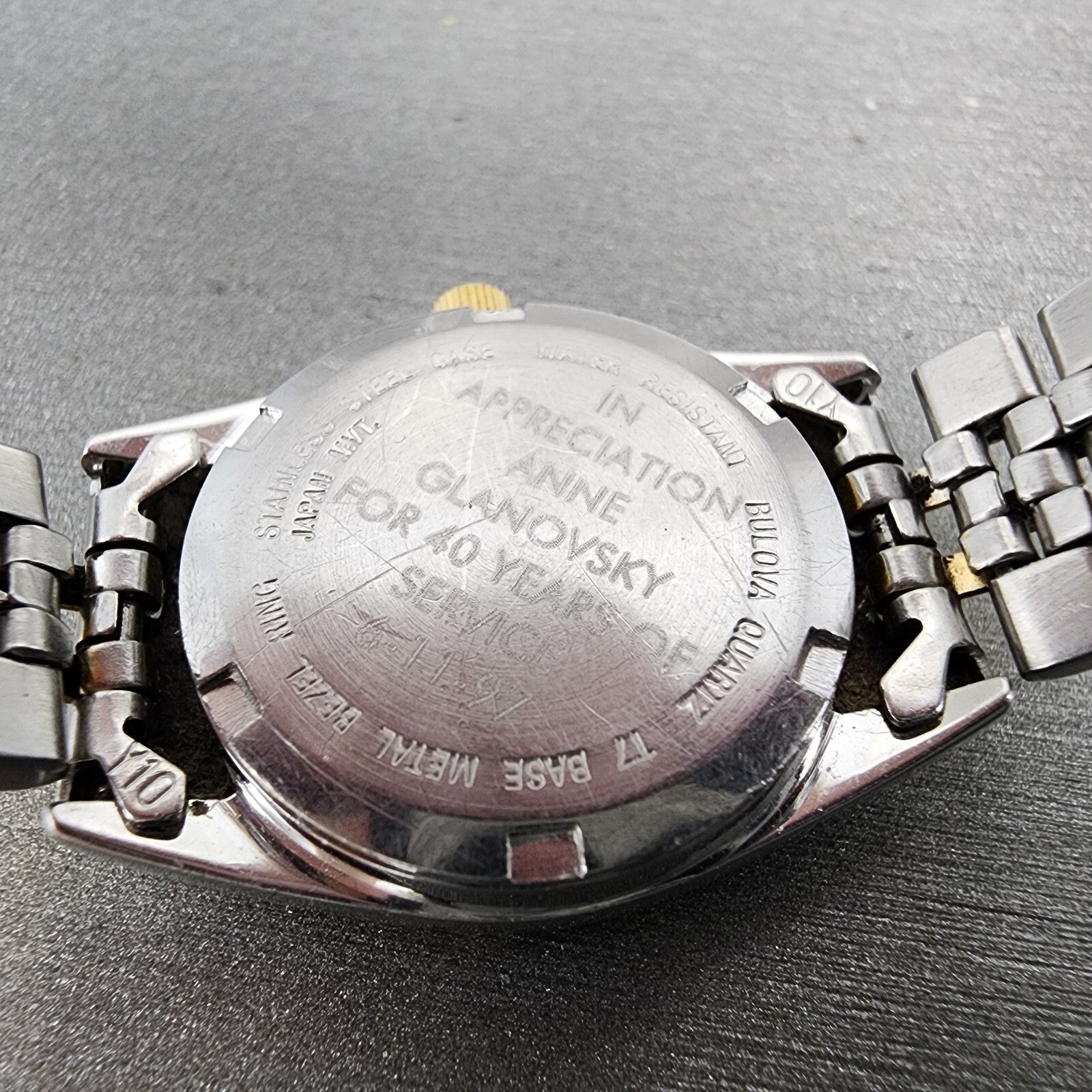 Bulova Marine Star Watch Women 24mm Gold Dial Two Tone Date Round New Battery9