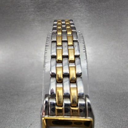 Seiko Solar Tank Watch Women 16mm White Dial Two Tone Rectangle V1160AA0 Runs4