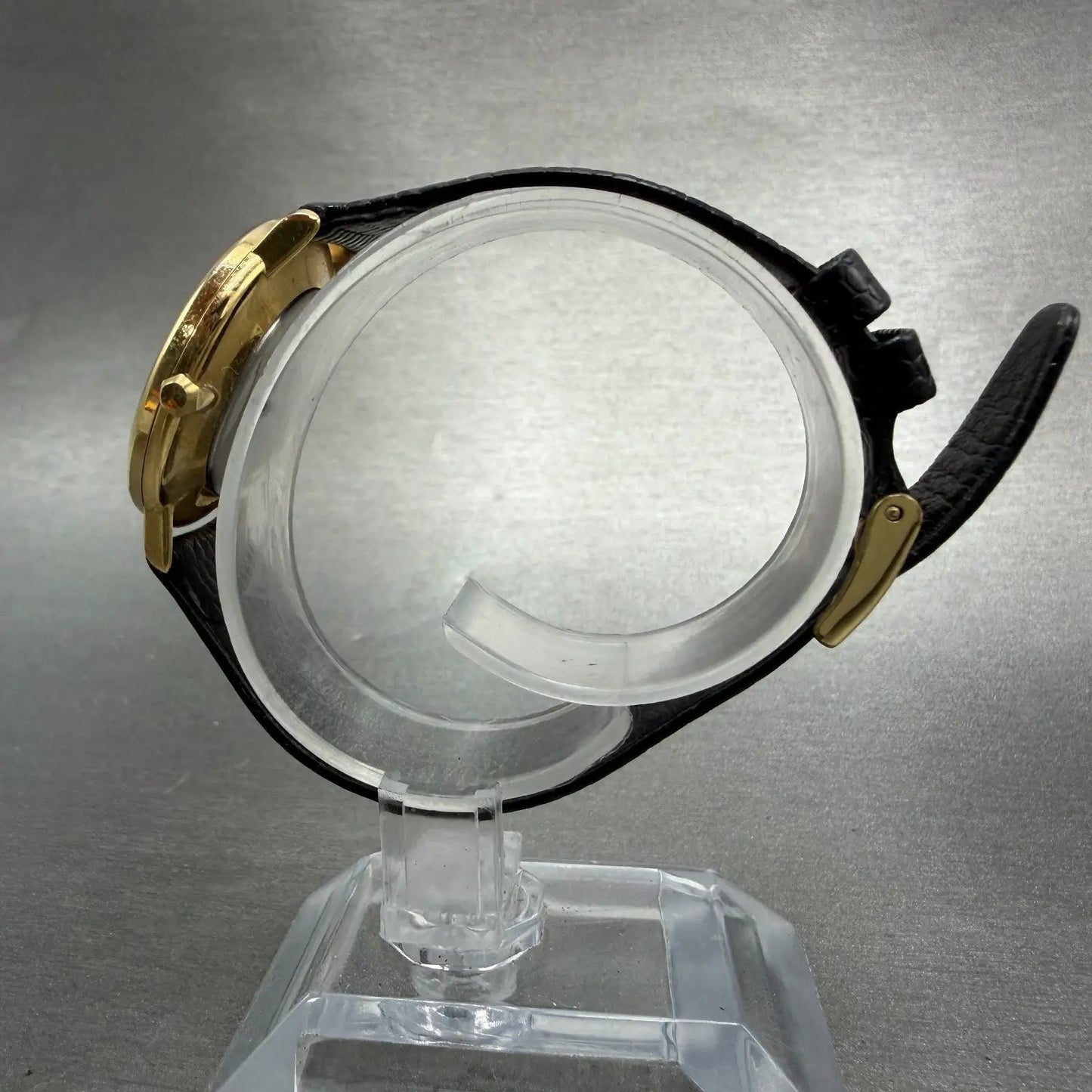Wittnauer Watch Women 30mm Black Dial Gold Tone Round New Battery Vintage Swiss6