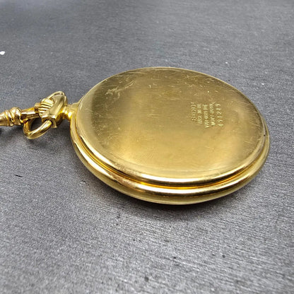 Seiko Pocket Watch Men 46mm White Dial Gold Tone Round V701-0B89 PARTS12