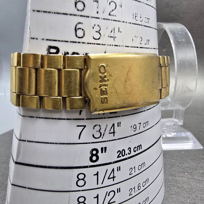 Seiko SQ Watch Men 36mm Silver Dial Gold Tone Daydate Round 5Y23-8180 PARTS VTG11