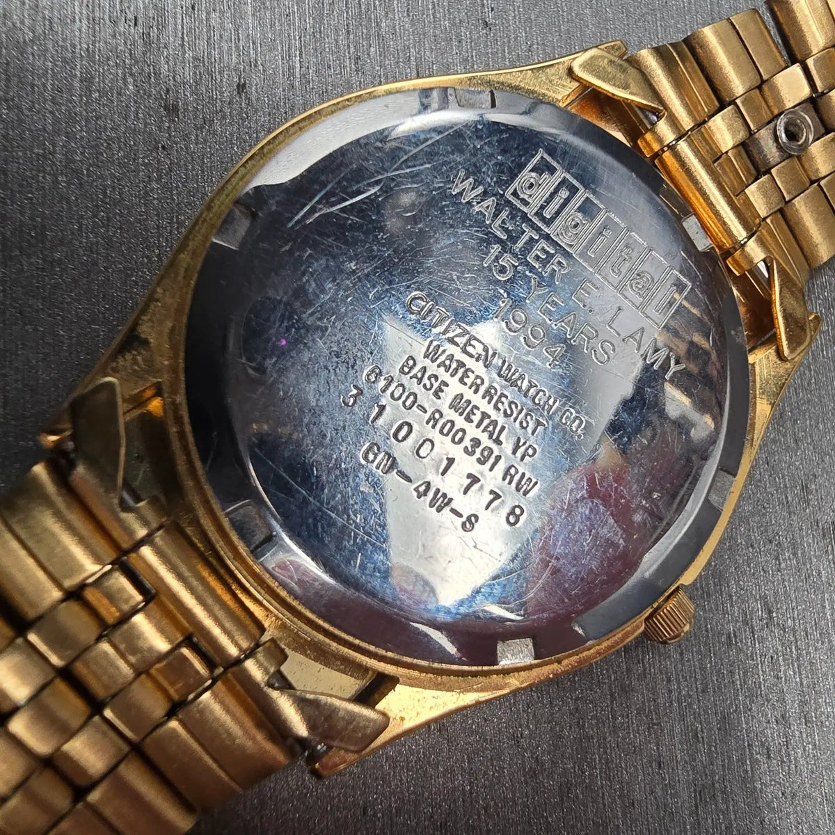 Citizen President Watch Men 35mm Gold Dial Gold Tone Daydate 6100-R00391 New Bat10